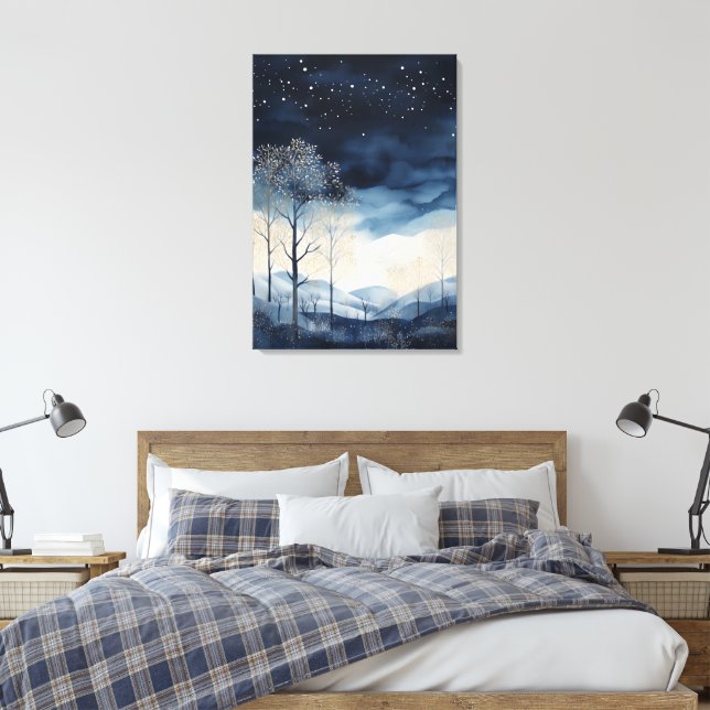 Snowy Winter Landscape Canvas Art (Insitu(Bedroom))