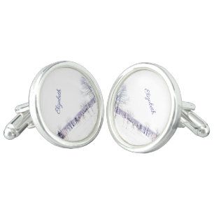 Snowy Winter Landscape Cufflinks