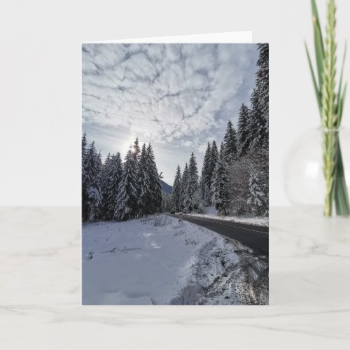 Snowy Winter Landscape in Romania Card
