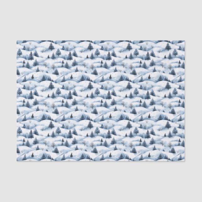 Snowy Winter Landscape Tissue Paper (Front)
