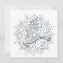 Snowy Winter Mandala Marble Glitter Deer