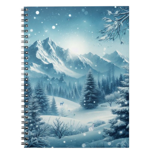 Snowy Winter Mountain Notebook (Front)