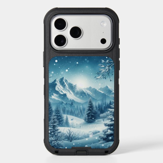 Snowy Winter Mountain Otterbox iPhone Case (Back)