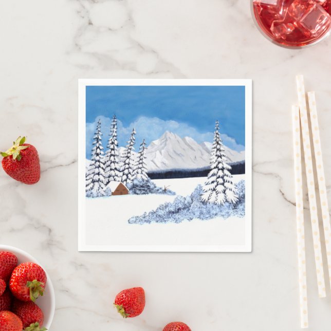 Snowy Winter Napkins (Insitu)