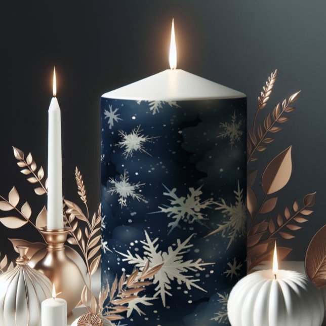 Snowy Winter Night  Pillar Candle (Creator Uploaded)