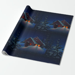Snowy Winter Night Wrapping Paper