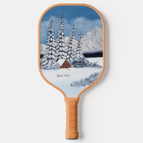 Snowy Winter Pickleball Paddle