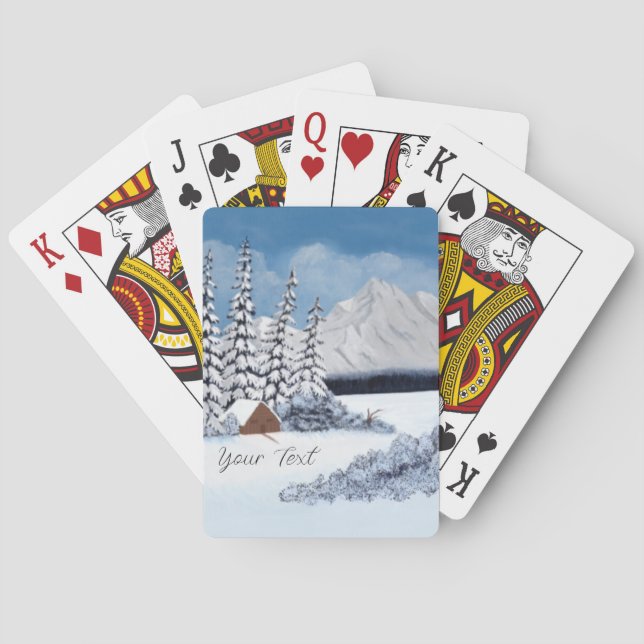 Snowy Winter Poker Cards (Back)