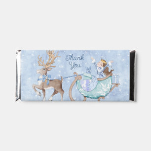 Snowy Winter Princess Birthday Thank You Hershey Bar Favors