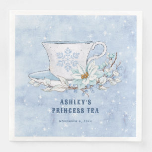 Snowy Winter Princess Tea   Tea Cup Paper Dinner Napkins