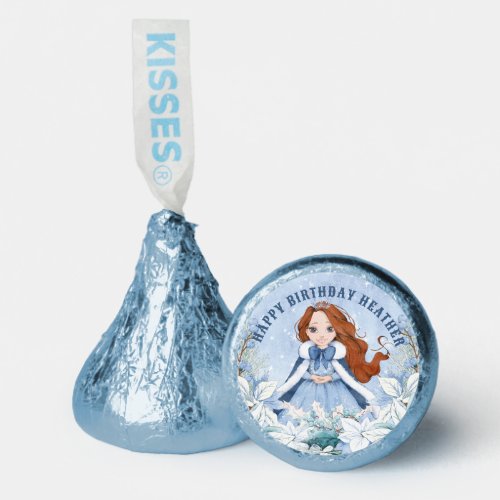 Snowy Winter Red Haired Princess Birthday Hersheys Kisses