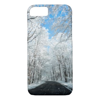Snowy Winter Road Scene Iphone 8/7 Case by Lasting__Impressions at Zazzle