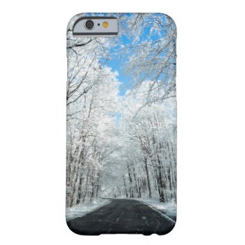 Snowy Winter Road Scene Barely There Iphone 6 Case by Lasting__Impressions at Zazzle
