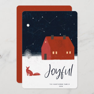 Snowy Winter Scene Christmas Holiday Card