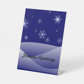 Snowy Winter Scene Christmas Pedestal Sign