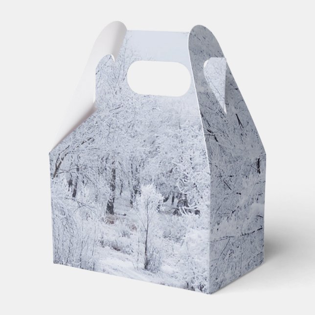 Snowy Winter Scene Favor Boxes (Front Side)