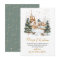 Snowy Winter Scene Gold Script Non Photo Christmas