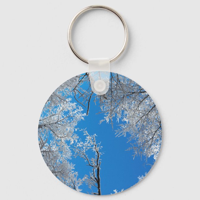 Snowy Winter Scene Keychain (Front)