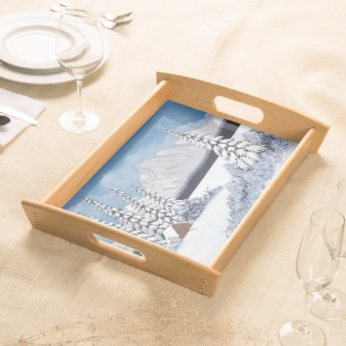 Snowy Winter Serving Tray