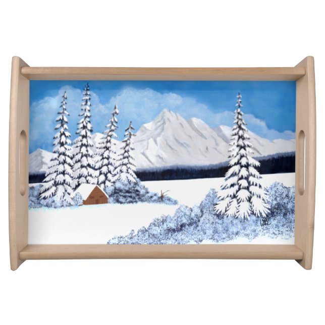 Snowy Winter Serving Tray (Front)
