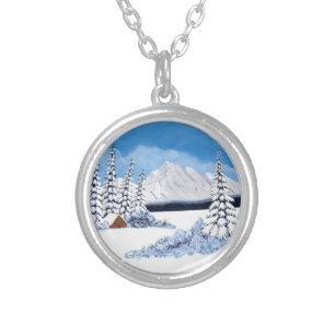 Snowy Winter Silver Plated Necklace