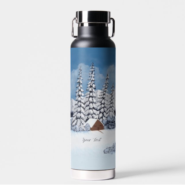 Snowy Winter Thor Copper Vacuum Insulated Bottle (Front)