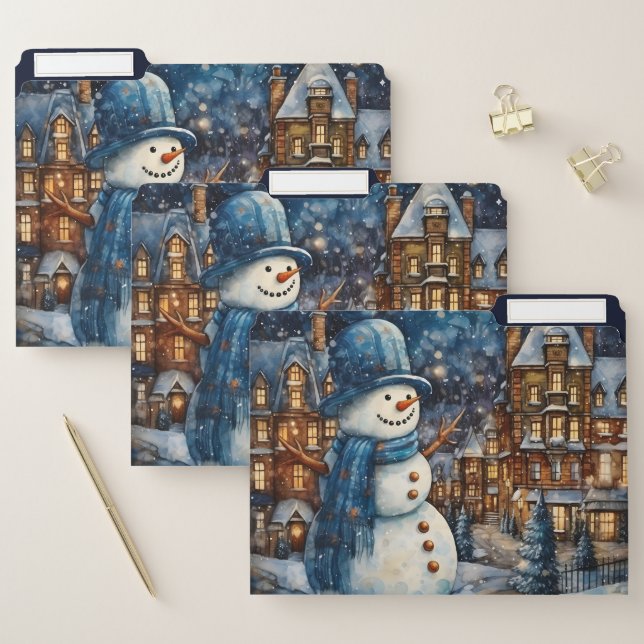Snowy Winter Town Wonderland File Folder (Set)