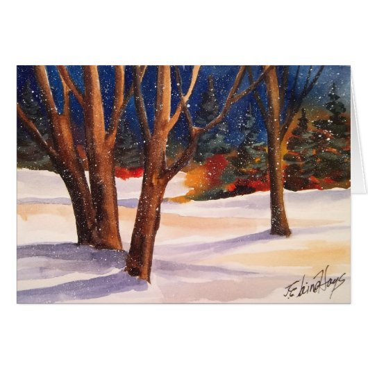 Snowy Winter Trees Cards (Front Horizontal)