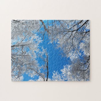 Snowy Winter Trees Jigsaw Puzzle by Lasting__Impressions at Zazzle