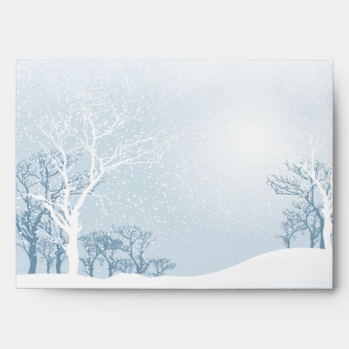 Snowy Winter Wedding _ ice blue A7 Envelope