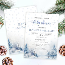 Snowy Winter Wonderland Baby Boy Shower invitation