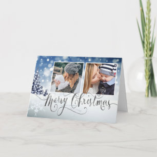 Snowy Winter Wonderland Elegant Christmas Card