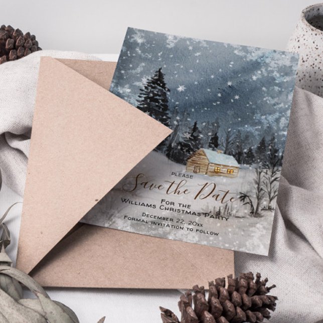 Snowy Winter Woodland Christmas Save the Date (Creator Uploaded)