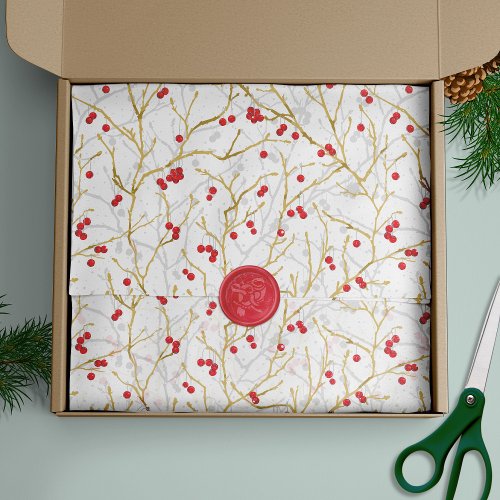 Snowy Winterberries Christmas Coordinating Tissue Paper