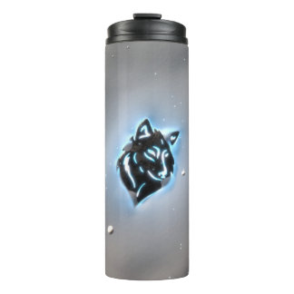Snowy Wolf Icon Blue Thermal Tumbler