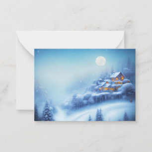 Snowy wonderland home budget mini Christmas Note Card