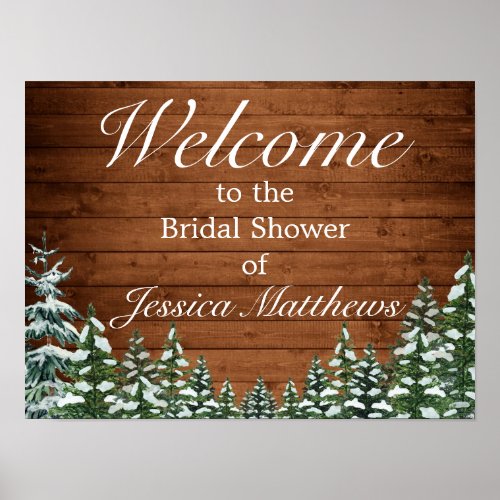 Snowy Wood  Forest Bridal Shower Welcome Sign