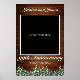Snowy Wood & Forest Country Anniversary Photo Prop Poster
