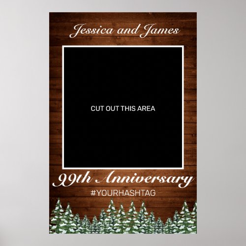 Snowy Wood  Forest Country Anniversary Photo Prop Poster