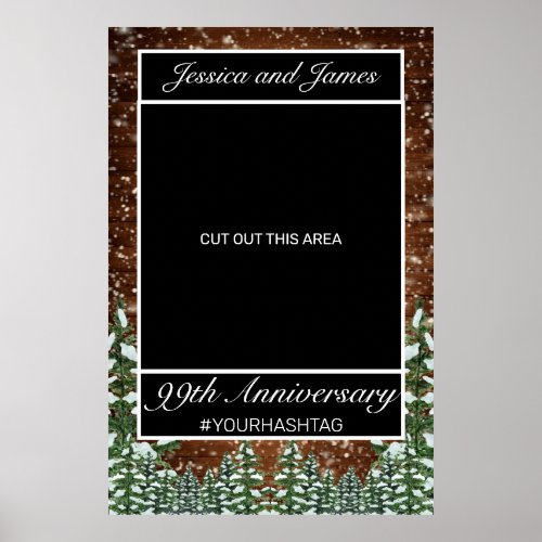 Snowy Wood  Forest Country Anniversary Photo Prop Poster