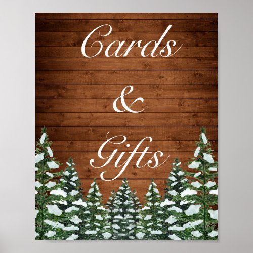 Snowy Wood  Forest Country Cards Gifts Wedding Poster