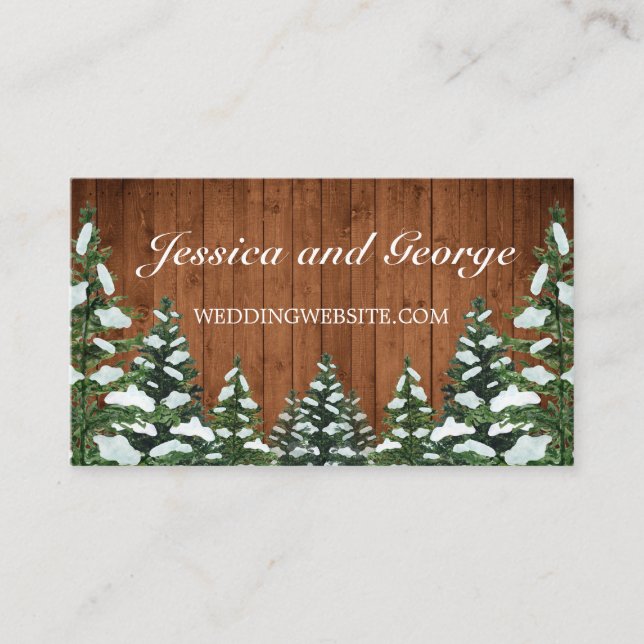 Snowy Wood & Forest Country Pine Website Card (Front)