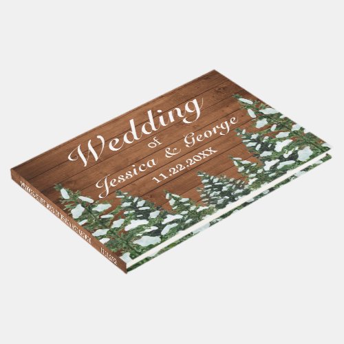 Snowy Wood  Forest Country Pine Wedding Guest Book