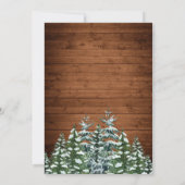Snowy Wood & Forest Country Pine Wedding Photo Invitation (Back)