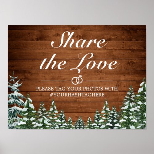 Snowy Wood  Forest Country Pine Wedding Sign