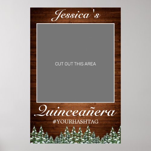 Snowy Wood  Forest Country Quinceaera Photo Prop Poster