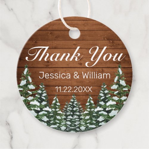Snowy Wood  Forest Country Thank You Wedding Favor Tags