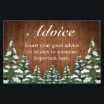 Snowy Wood & Forest Country Wedding Advice Card<br><div class="desc">Wedding advice card. Rustic brown wood,  snowing background and snowy forest. Cozy vintage country style. More items are available in this style in our store. You can edit the design further,  change colors,  fonts and add extra text by clicking "customize further" link.</div>