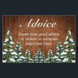 Snowy Wood & Forest Country Wedding Advice Card<br><div class="desc">Wedding advice card. Rustic brown wood,  snowing background and snowy forest. Cozy vintage country style. More items are available in this style in our store. You can edit the design further,  change colors,  fonts and add extra text by clicking "customize further" link.</div>