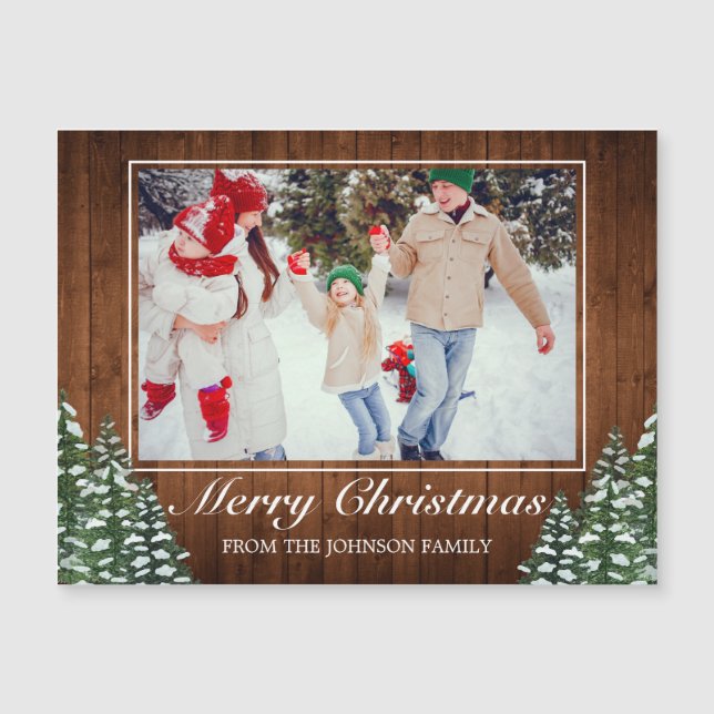 Snowy Wood & Forest Photo Merry Christmas Greeting (Front)